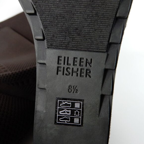 EILEEN FISHER Kasana Tall Wedge Stretch Knit Socks BOOTS 8.5 Chocolate Brown NEW - Picture 15 of 15